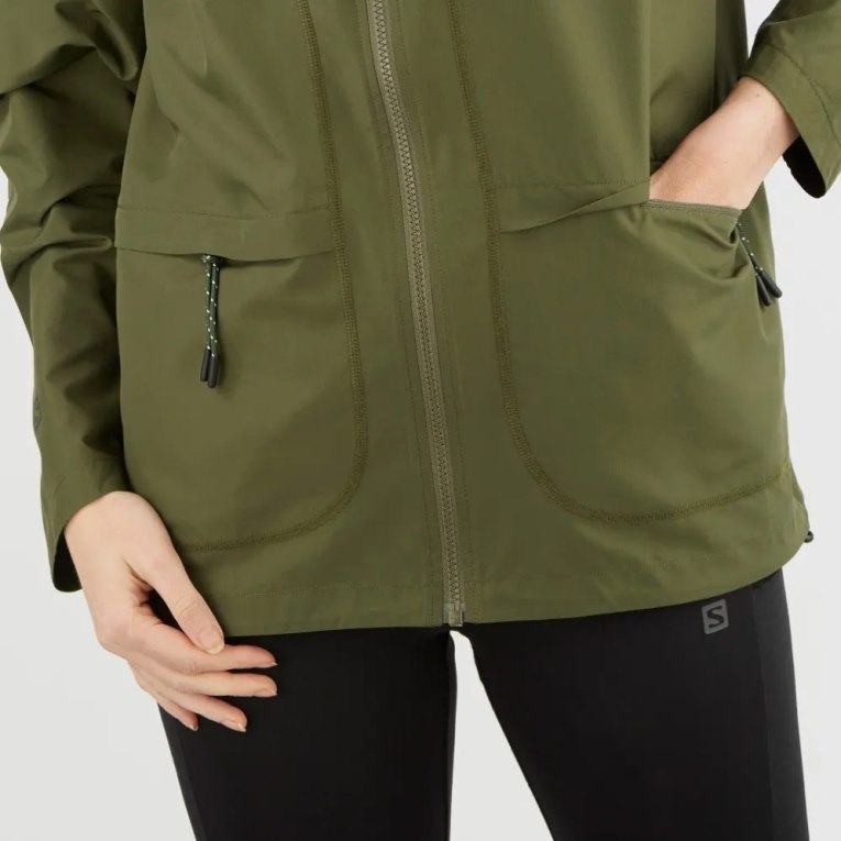 Olive Salomon Outlife Packable Shell U Women's Windbreaker | PH 62587J